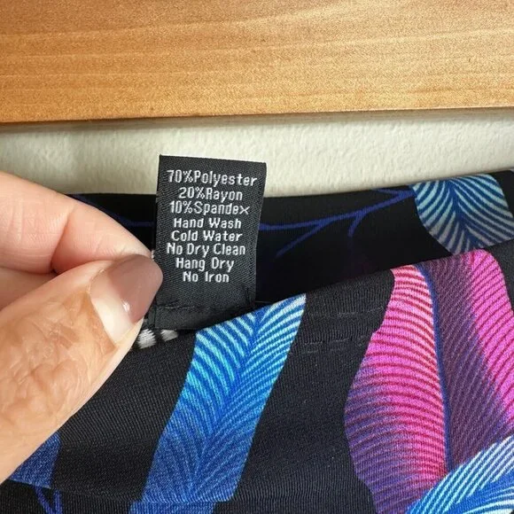 Clara Sun Woo Womens Wide Leg Crop Palazzo Pants Tropical Floral Pull On Size M - Picture 5 of 10